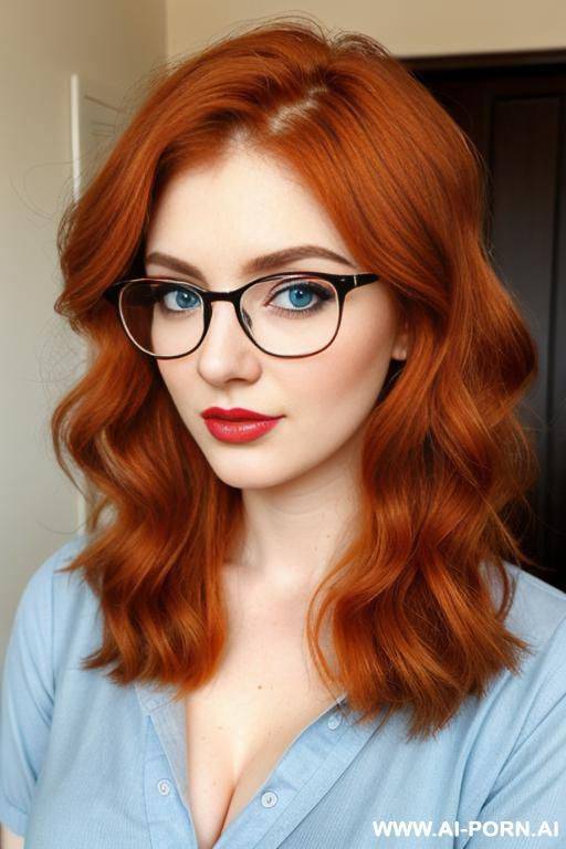 (thick rimmed glasses) (e-woman makeup) - #main
