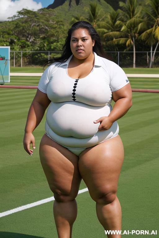 obese female shotputter, attractive, massive thighs - #main