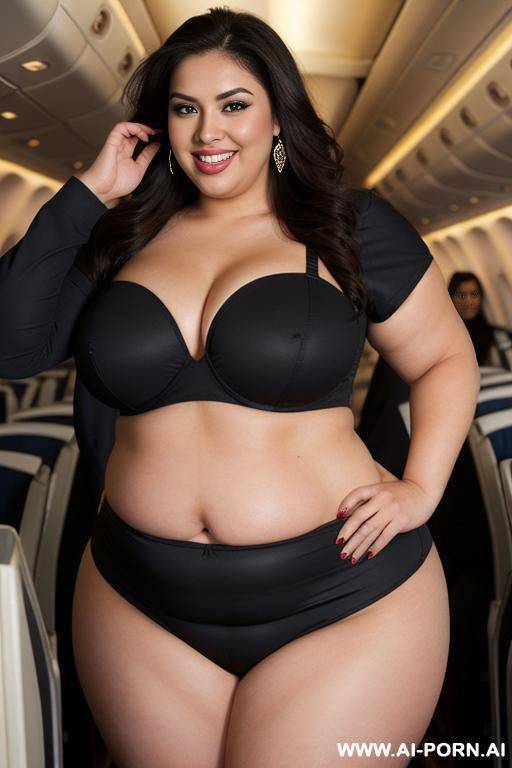 rotund figure, huge body, mexican, chola, supermodel, huge nose, bimbo, eyeliner, blush, eyeshw, plump, extra thicc, wide hips, big smile, hands on belly - #main