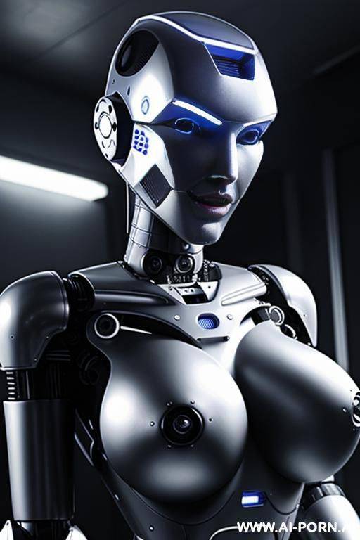 sexy robotic head, (fully robotic body, huge robotic tits:1.3) - #main