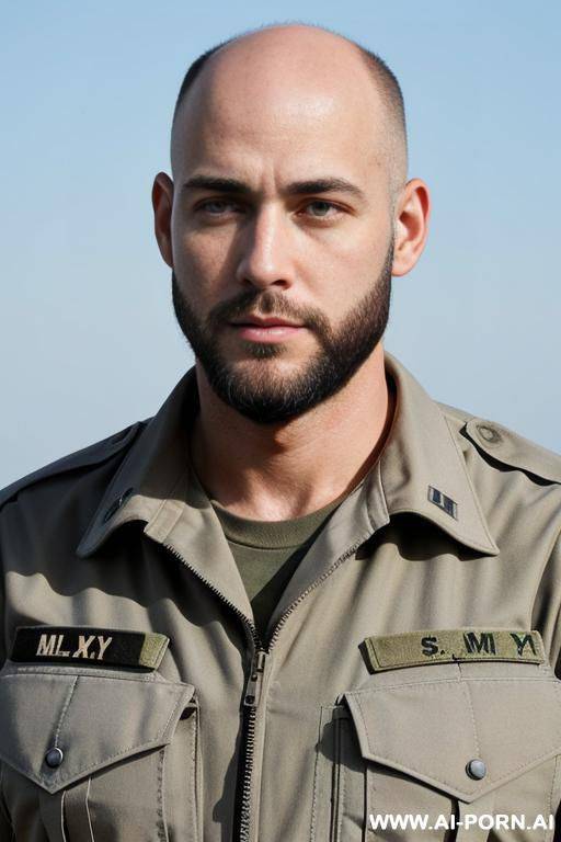 military man, bald with beard - #main