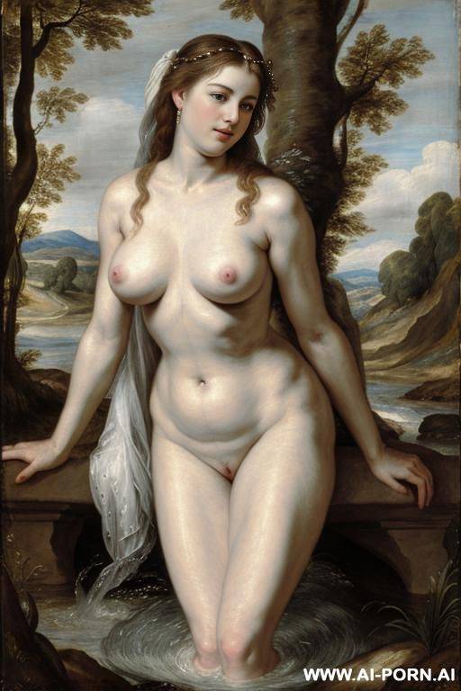 nymph, coming out of river, nude, naked, old women, big saggy breasts, irish, rubens art - #main