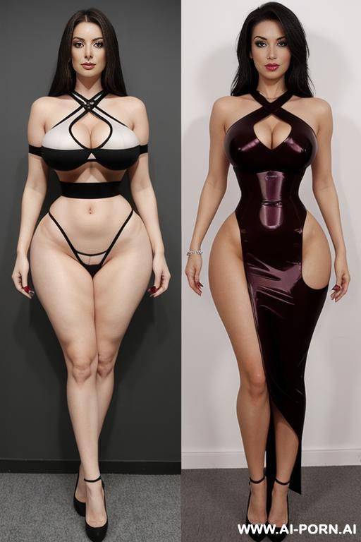 cartoon body, extreme hourglass body, no waist, shoulders - #main