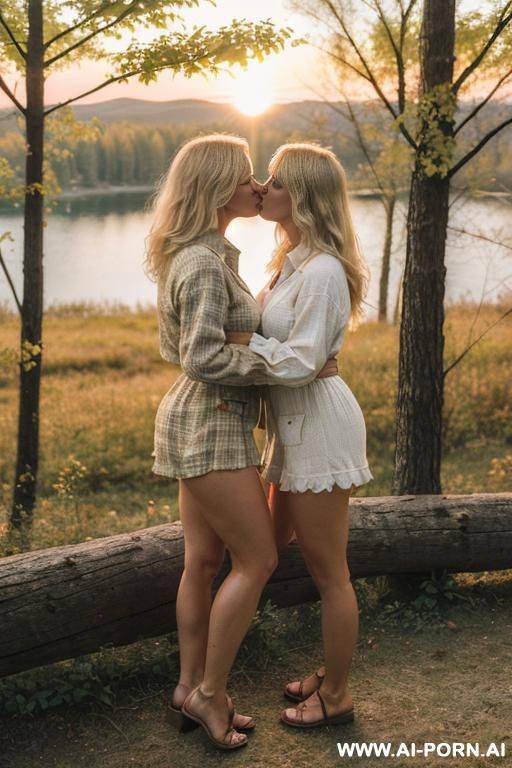 two woman womans kissing blonde lesbian - #main