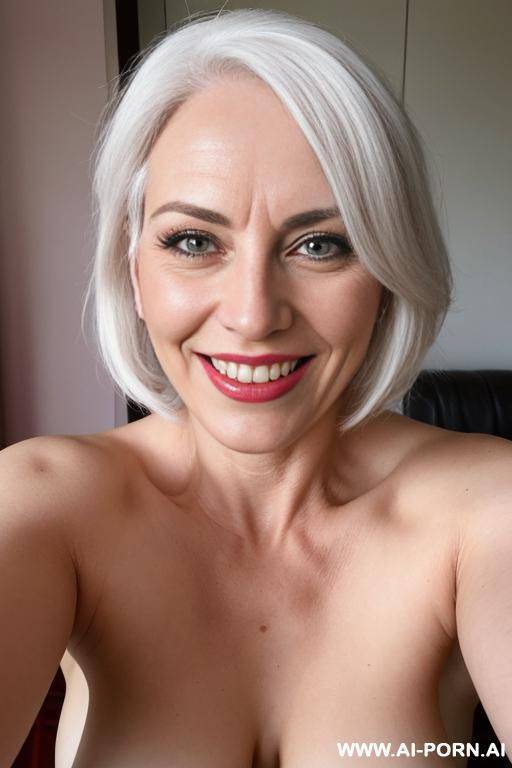 woman laughing taking a selfie of her and a cock with cock next to her face - #main