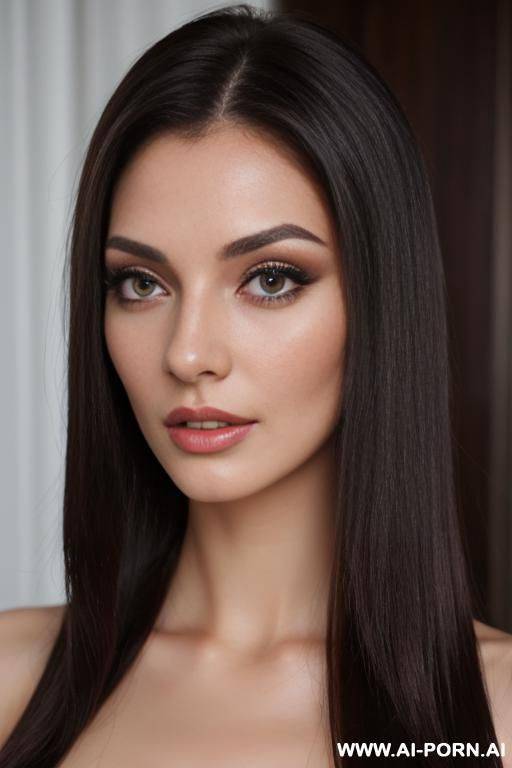 20 years european woman, 165cm tall, 4 kg, very beautiful, super realistic, dark straight hair, brown eyes, long lashes, normal tits, pefect body, - #main