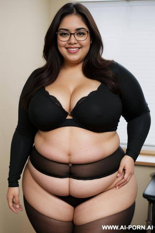 mexican, supermodel, very nerdy, pear shaped, holding books, extra thicc - #main