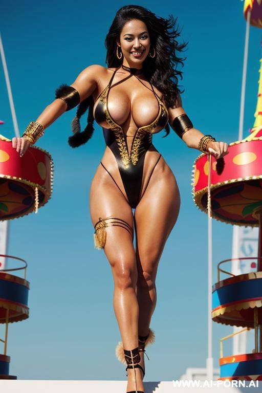magazine cover: i’m an athletic body tanned skin beautiful asian woman, tan lines, massive breasts, thick, serious face, medium hair, naked, (hairy pussy)), detailed face, muscular, large butt - #main