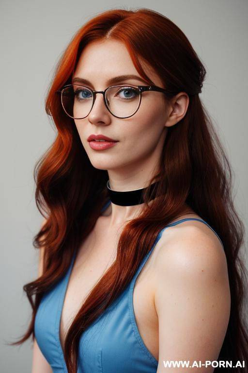 (choker) (thick rimmed glasses) (long hair) - #main