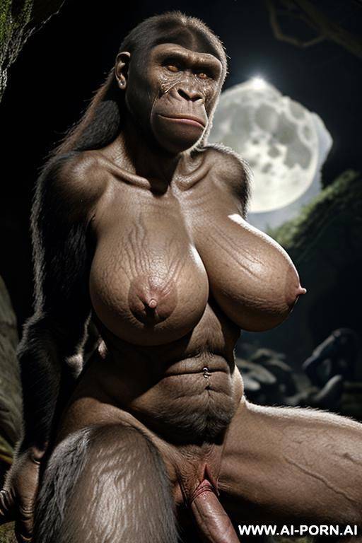 night, completely darkness, ((((big ancient ape-like neolithic strong studs breeding (fucks) with woman in the forest cave)))) ((terrible neolithic ape-like studs)) ((huge, thick dicks)) (very angry men) - #main