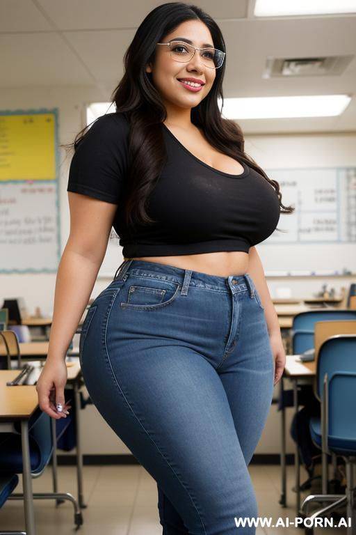 mexican, supermodel, chola, chicana, wide hips, very nerdy, big nose, long hair, high rise jeans, laboratory, extra thicc - #main
