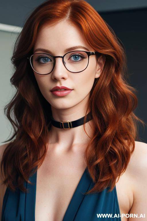 (choker) (thick rimmed glasses) (long hair) (nerdy) - #main