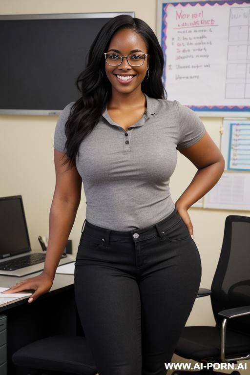 beautiful black woman, supermodel, nerd, massive hips, extra thicc, big legs - #main