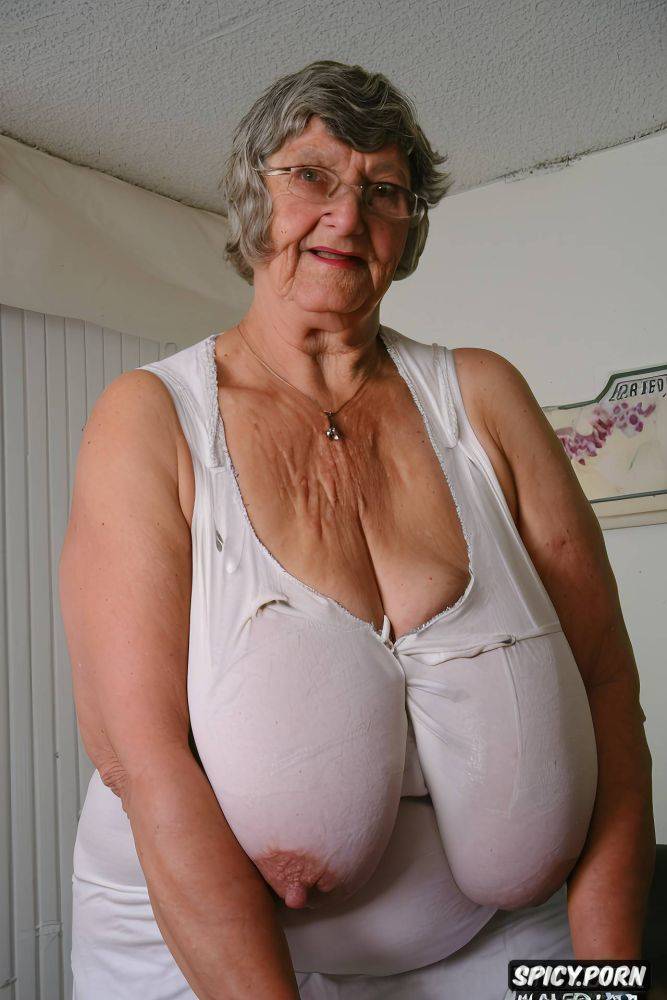 beautiful granny with gorgeous face and hairy armpits, cellulite on thick round ass - #main