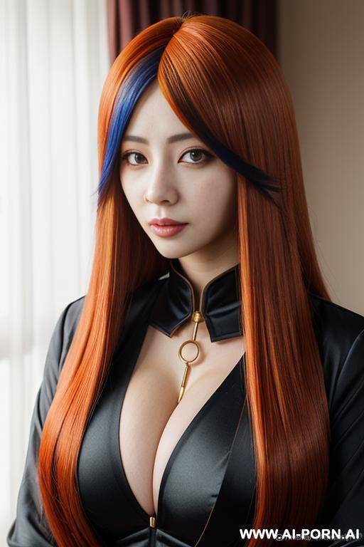 (lesbian anime) (polychrome hair) (long thick polychrome hair) (realistic look) (busty hourglass lesbians) - #main