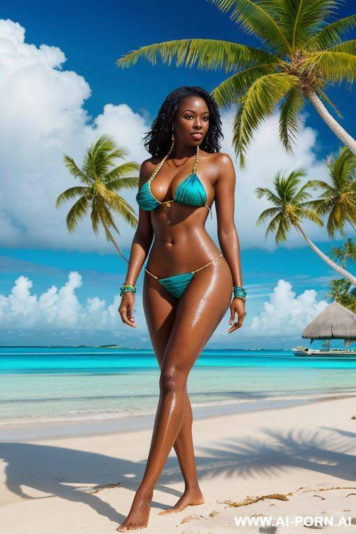 african woman, wet skin, oiled skin, hip bracelet, - #main