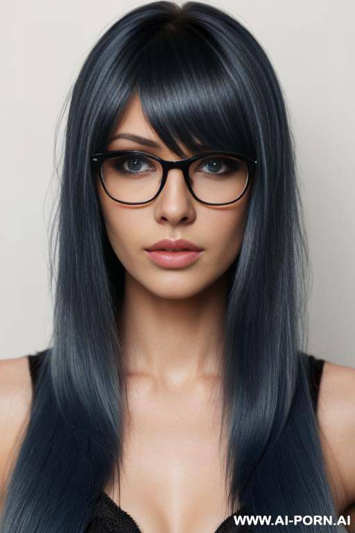 blonde hai blue eyes glasses long hair, bangs, emo look - #main