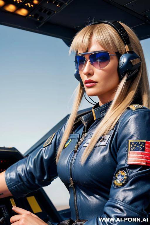 blonde hai blue eyes glasses long hair, bangs, influencer makeup - #main