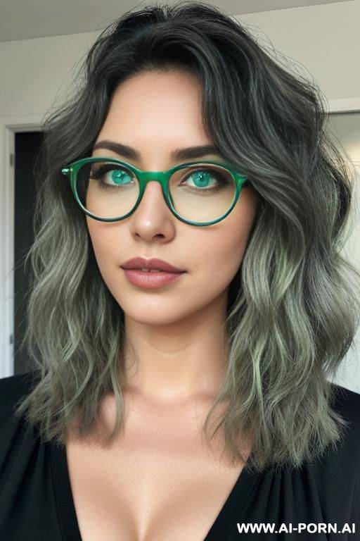 (thick rimmed glasses) (light green eyes) - #main