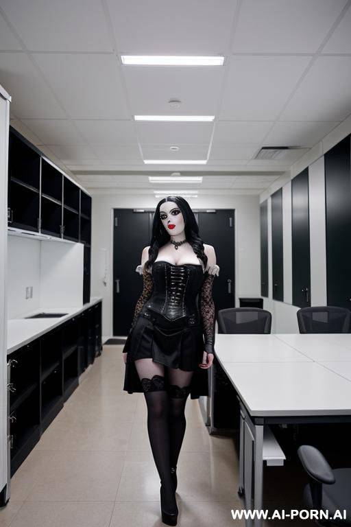 a goth woman with big free tits showing her pussy under her skirt - #main