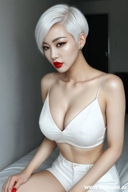 long nails pump lips white short hair - #main