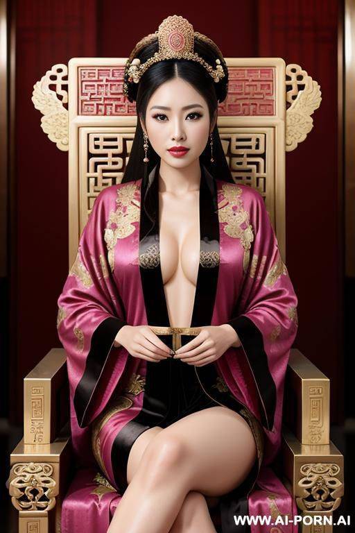 empress of china, full empress robe, sitting on throne - #main