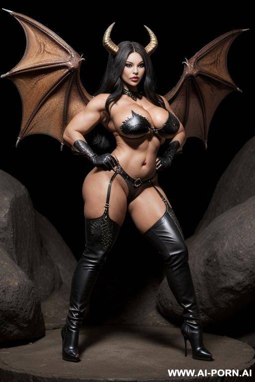 realistic look, super realistic, frontal view, devil woman, succubus, mistress of the underworld, goddess of darkness, powerful and cruel, sexy and beautiful, beautiful face, plump lips, big expressive - #main