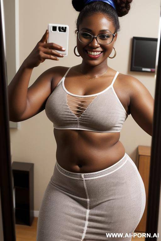 black woman, supermodel, big nose, blonde hair, hair in bun, nerdy, scientist - #main