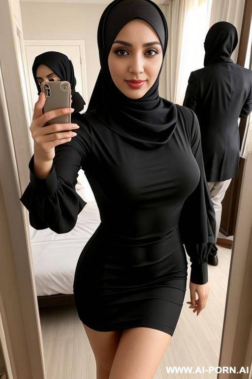hijab woman and man selfie - #main