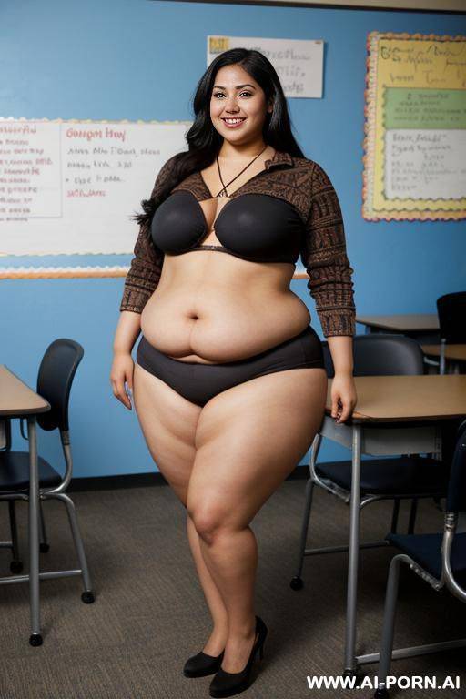 mexican, nerd, huge nose, dark skin, holding books, extremely fat hourglass figure, chicana, chola, abnormal wide hips - #main