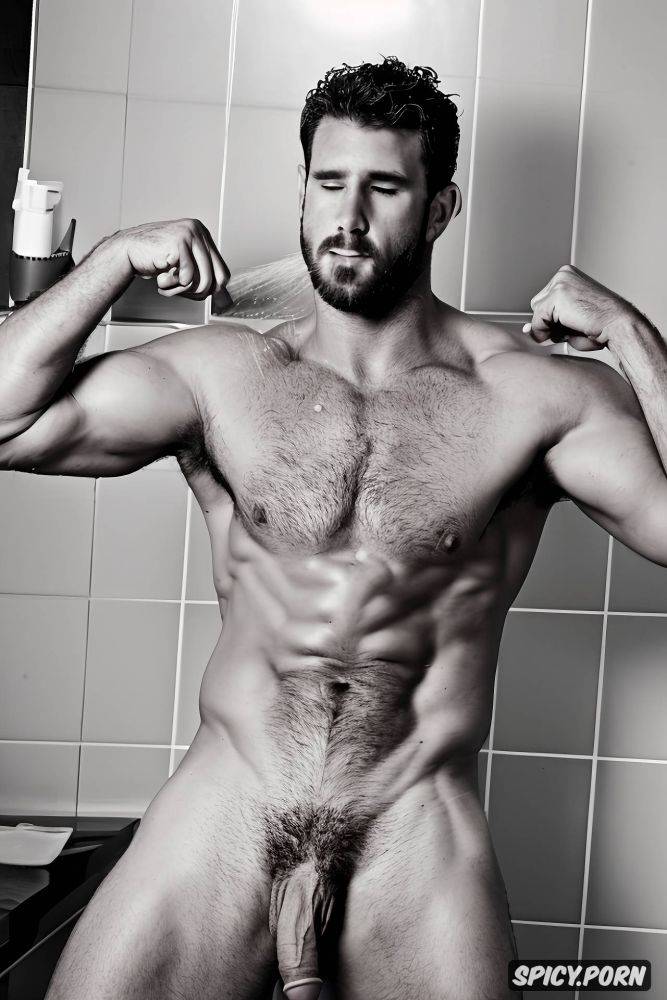 he is taking a shower, six pack abs, pumped up sculpted arms - #main