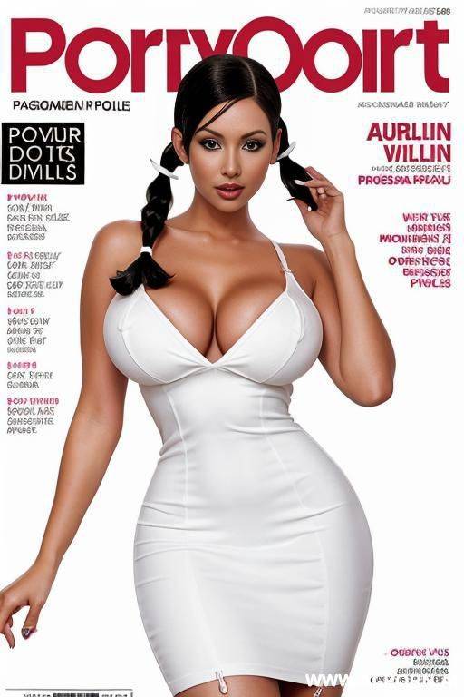 pornstar, magazine cover, supermodel, full body view, oversized oval titties, white pencil dress, show ass - #main