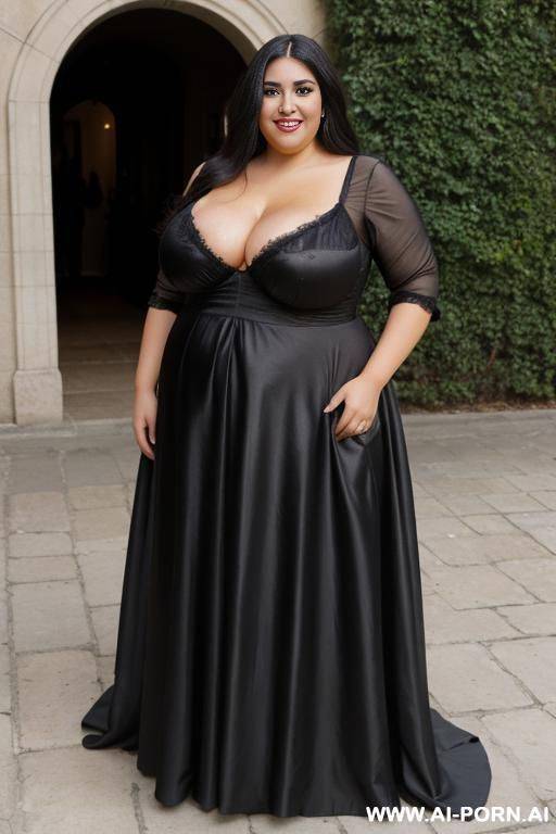 extremely hot latina supermodel, mexican, wide hips, huge nose, big lips, fully clothed, fancy dress - #main