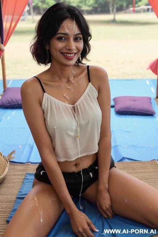 30 years old indian woman, , coy smile, showing breasts - #main