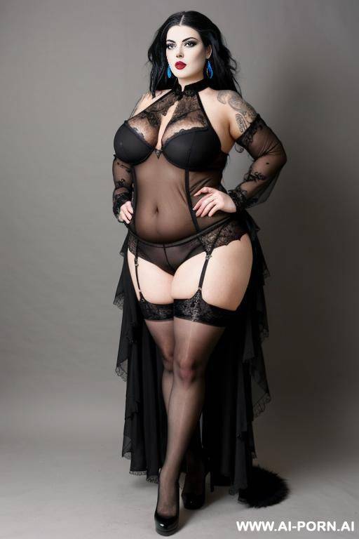 goth large woman with very fat legs - #main