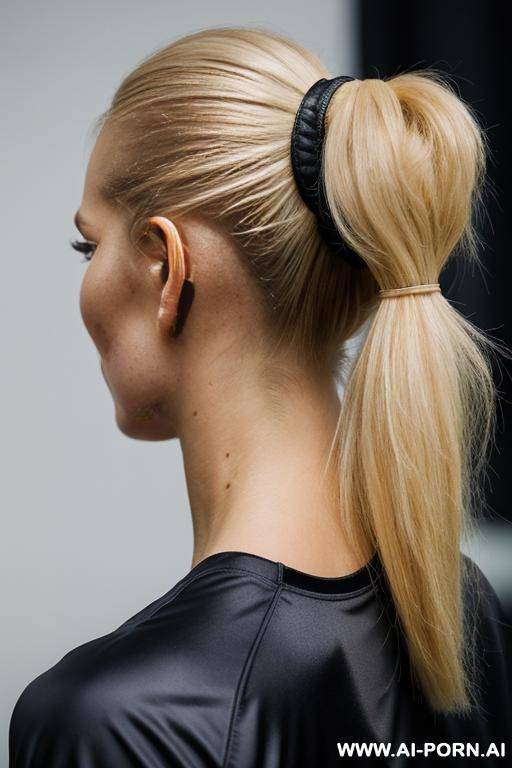 volleyball player russian blonde ponytail close-up serious side 100p - #main