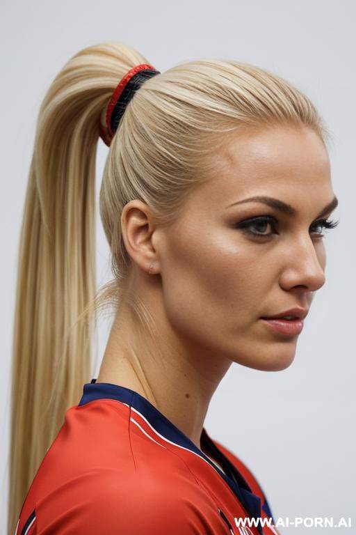 volleyball player russian blonde ponytail close-up serious side k - #main