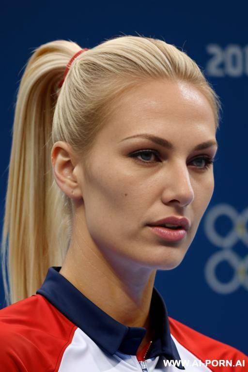 olympic volleyball player russian blonde ponytail close-up serious - #main