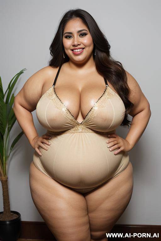 mexican, supermodel, long hair, wide circular hips, , hourglass shape, latina, extra thicc, eyeliner. tan - #main