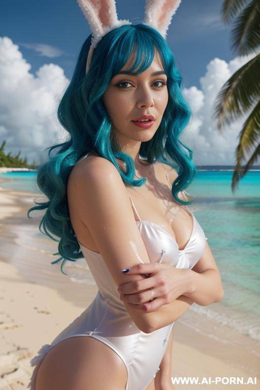 a blue-haired 1-year-old cums on her face, she makes medium-sized tits and shows a beautiful round ass - #main