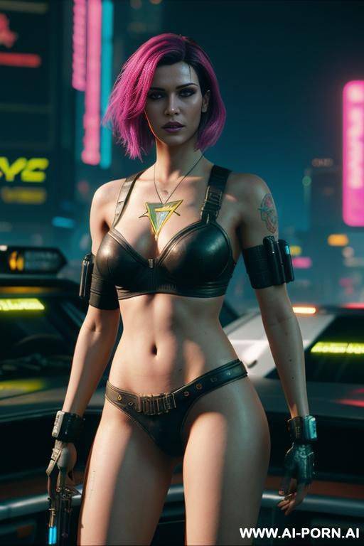 generate me panam from cyberpunk 2077 naked in gy style - #main