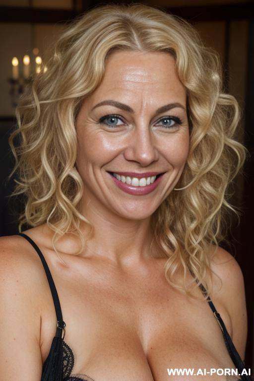 show pussy, natural beauty, nice smile, eye contact, curly long blonde hair - #main