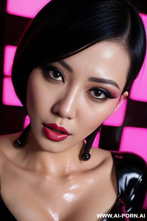 chinese submissive sex cultist bimbo, ready to fuck, latex sex outfit, pov, eye contact - #main
