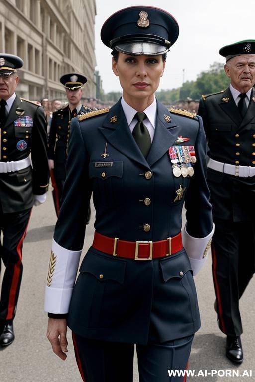 military parade, military dress uniform, military necklace, surrounded by old men - #main
