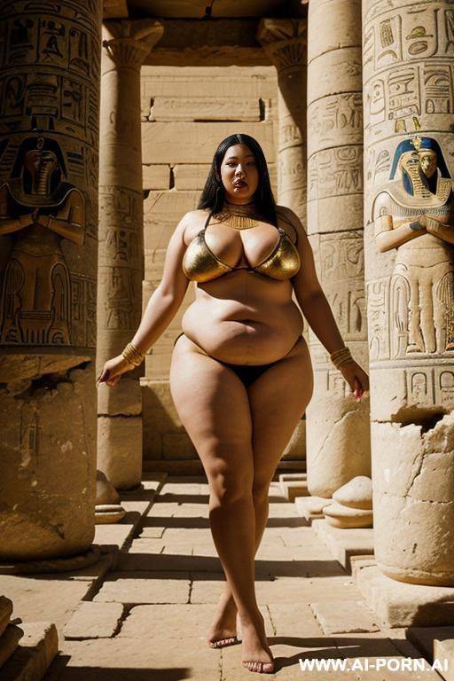 chubby priestess in a living ancient egyptian temple - #main
