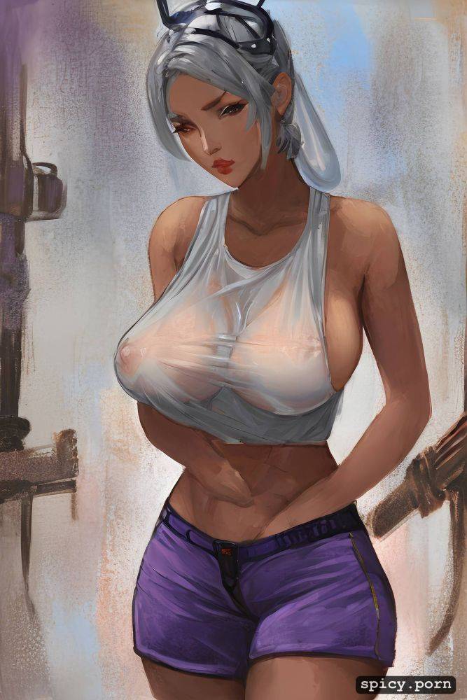 white hair, hy1ac9ok2rqr, full body, see through tanktop with underboob - #main
