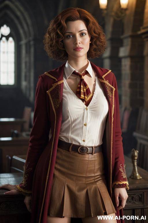 gryffindor wizard institution from the famous movie, no make-up, short skirt - #main