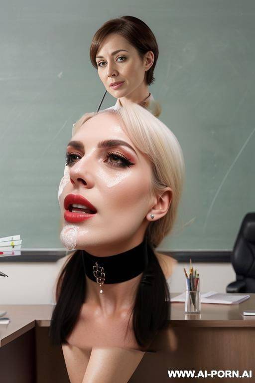 naked with choker and cum on face - #main