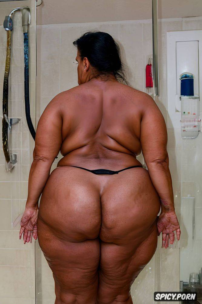 obese, centered, partial rear view, perfect face, hyperrealistic - #main