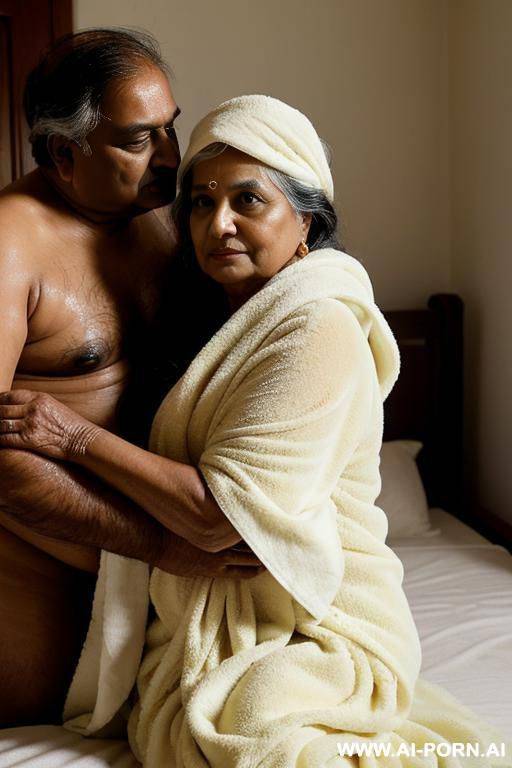 a very beautiful indian woman, fair with long hair in her late 20s. she steps out of the shower, the mth of the steam clings to her skin. wrapped in this soft towel, she takes a - #main